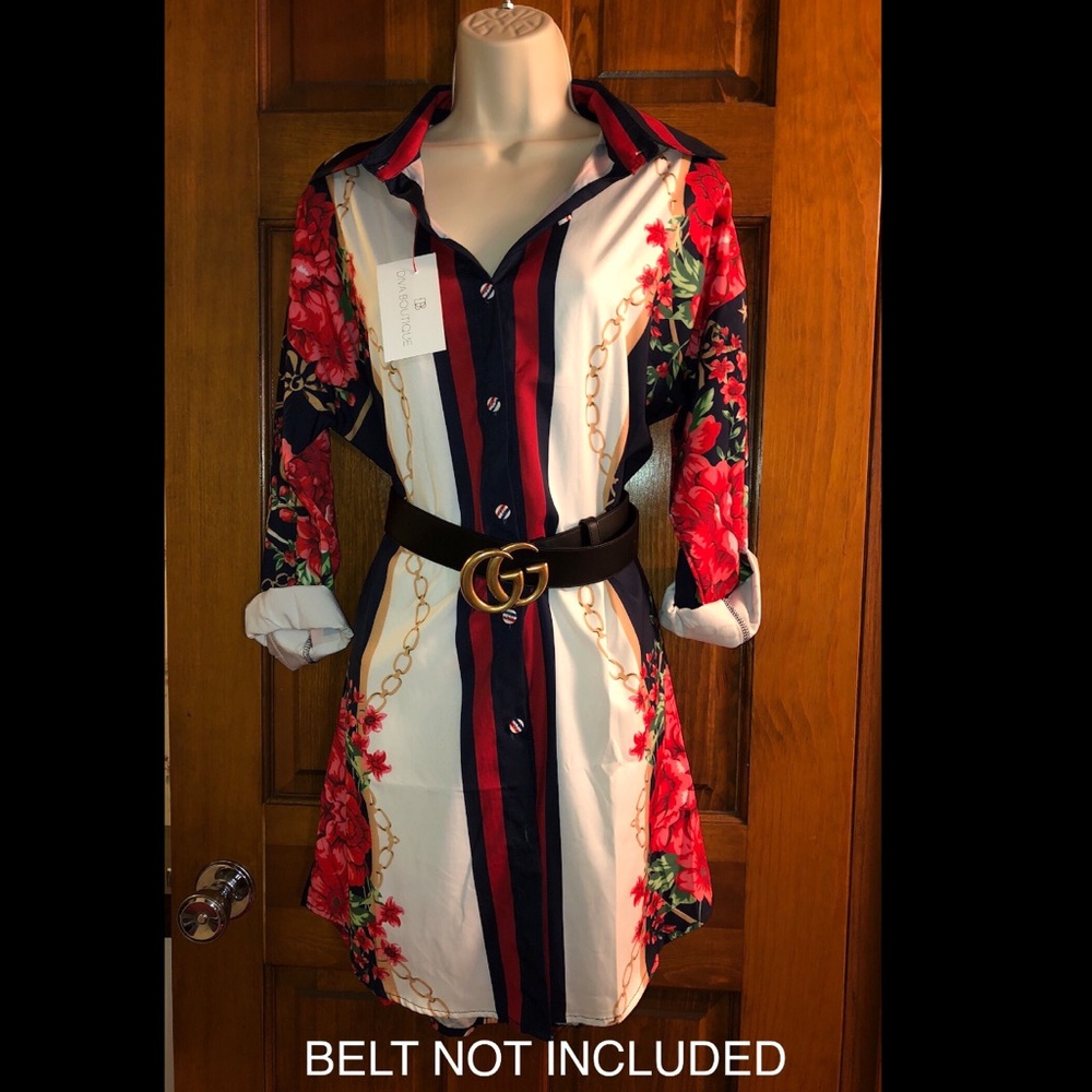 Designer inspired button down dress